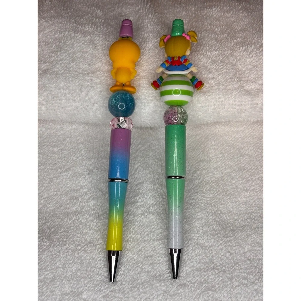 Handmade Beaded Pens Set of 2 Green